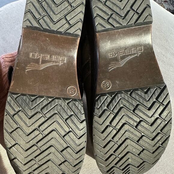 Dansko Brown Mules with Brass Buckle and Wooden Sole 38 - Picture 9 of 10